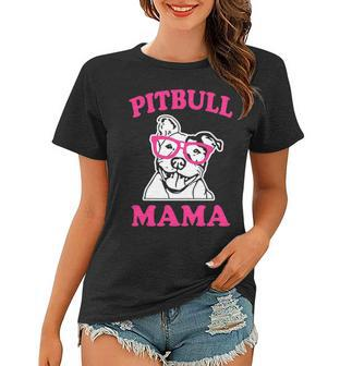 Pitbull Mama Womens Pit Bull Dog Mom Pink Women T-shirt - Thegiftio UK
