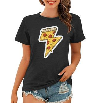 Pizza Lightning Bolt Women T-shirt - Thegiftio UK