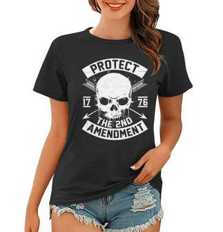 Protect The 2Nd Amendment 1776 Arrow Skull Women T-shirt - Monsterry