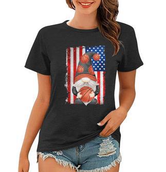 Proud Basketball Grandpa Gnome With Patriotic American Flag Cute Gift Women T-shirt - Monsterry