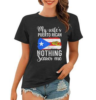 Proud Husband Of Puerto Rican Wife Men Shirt Nothing Scares Graphic Design Printed Casual Daily Basic Women T-shirt - Thegiftio UK