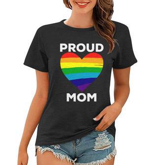 Proud Mom Heart Flag Parent Of Lgbtq Lesbian Bi Trans Gift Women T-shirt - Monsterry AU