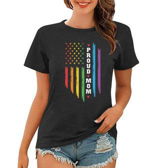 Proud Mom Rainbow Distressed Usa Pride Month Lgbt Women T-shirt - Monsterry