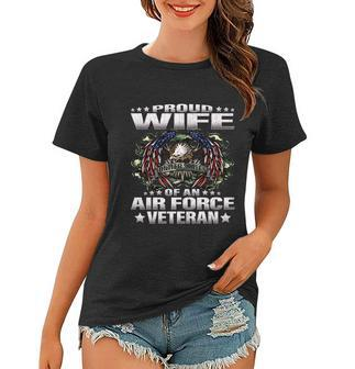 Proud Wife Of An Air Force Veteran Military Vet Spouse Gifts Premium Women T-shirt - Monsterry UK