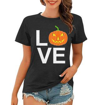 Pumpkin Love Halloween Graphic Design Printed Casual Daily Basic Women T-shirt