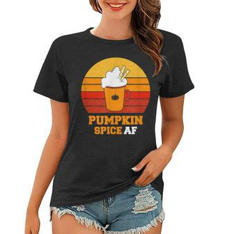 Pumpkin Spice Af Retro Vintage Background Happy Halloween Women T-shirt - Thegiftio UK