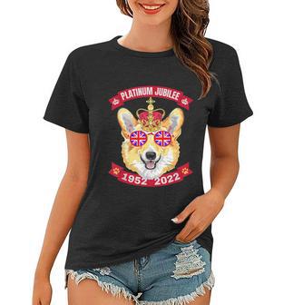 Queens Jubilee 2022 Queen Platinum Jubilee 70Yr Crown Flag Dog Lover Women T-shirt - Monsterry AU