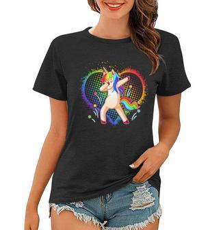 Rainbow Dabbing Unicorn Women T-shirt - Monsterry AU