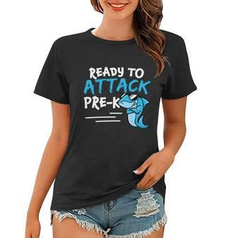 Ready To Attack Prek Shark Back To School Women T-shirt - Monsterry UK