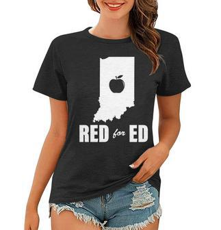 Red For Ed Indiana Teachers Apple Women T-shirt - Monsterry UK