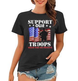 Red Friday Support Our Troops Women T-shirt - Monsterry DE