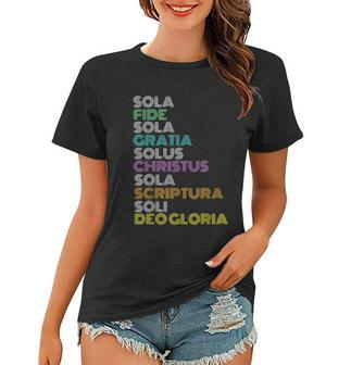 Reformed Christian Five 5 Solas Reformation Day Church Graphic Design Printed Casual Daily Basic Women T-shirt - Thegiftio UK