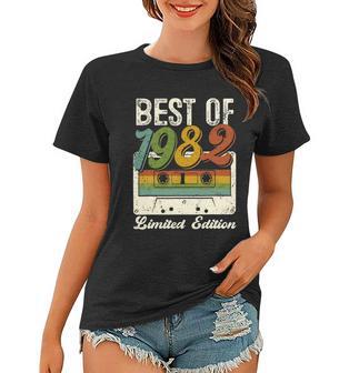 Retro Best Of 1982 Cassette Tape 40Th Birthday Decorations Women T-shirt - Monsterry