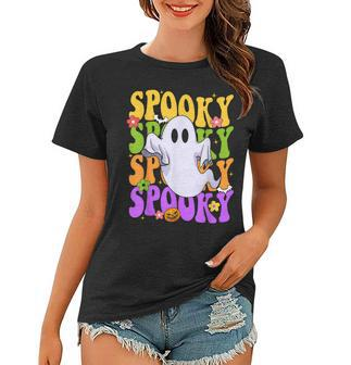 Retro Groovy Ghost Halloween Costume Spooky Vibes Women T-shirt - Thegiftio UK