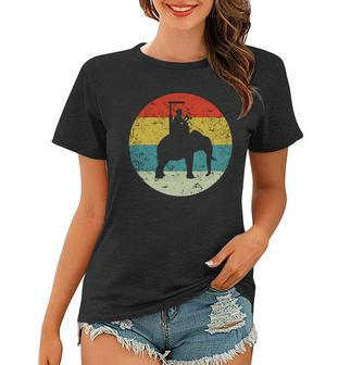 Retro Vintage Man Riding Elephant Women T-shirt - Monsterry AU