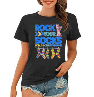 Rock Your Socks World Down Syndrome Awareness Day Tshirt Women T-shirt - Monsterry AU
