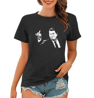 Ronald Reagan Flipping Tshirt Women T-shirt - Monsterry