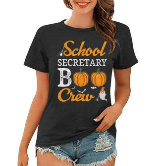 School Secretary Boo Crew Halloween School Office Squad Women T-shirt - Seseable