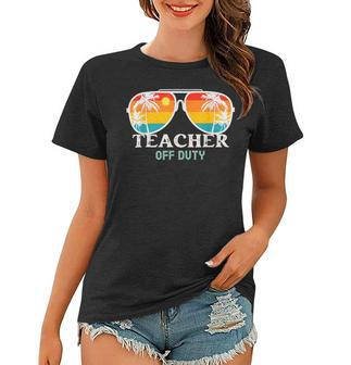 School Teacher Off Duty Sunglasses Beach Sunset Summer Women T-shirt - Seseable