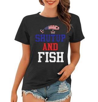 Shut Up And Fish Tshirt Women T-shirt - Monsterry