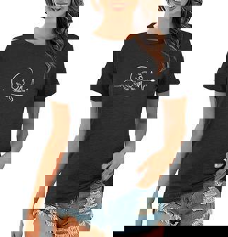 Skull Line Art Tshirt Women T-shirt - Monsterry