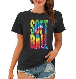 Softball Retro Tie Dye Women T-shirt - Monsterry UK