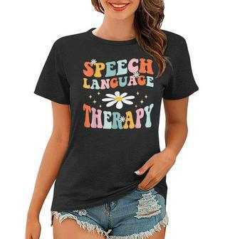 Speech Therapy Speech Language Therapy Pathologist Retro Slp V3 Women T-shirt - Thegiftio UK