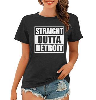 Striaght Outta Detroit Michigan Tshirt Women T-shirt - Monsterry