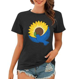 Sunflower Peace Dove Stand With Ukraine End The War V2 Women T-shirt - Monsterry AU