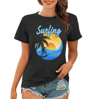Sunset Surfing Summer Vacation Surf Women T-shirt - Monsterry AU