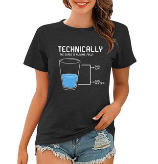 Technically The Glass Is Always Full Women T-shirt - Monsterry