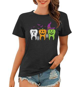 Th Ghost Pumpkin Witch Cute Dental Halloween Dentist Gift V7 Women T-shirt - Thegiftio UK