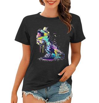 Tie Dye Colorful Trex Dinosaur Women T-shirt - Monsterry CA