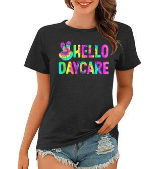 Tie Dye Hello Daycare Back To School Teachers Kids Women T-shirt - Seseable