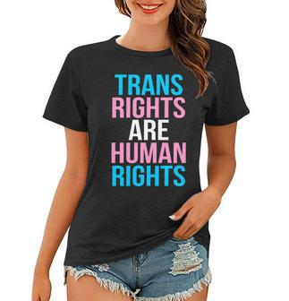 Trans Rights Are Human Rights Colors Logo Tshirt Women T-shirt - Monsterry