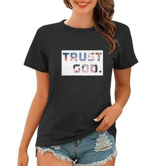 Trust God Period Palm Trees Inspiring Funny Christian Gear Women T-shirt - Thegiftio UK