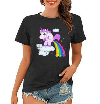 Unicorn Pooping A Rainbow Tshirt Women T-shirt - Monsterry AU