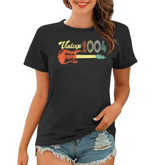 Vintage 2004 Retro 18Th Birthday With Guitar 18 Years Old Women T-shirt - Seseable