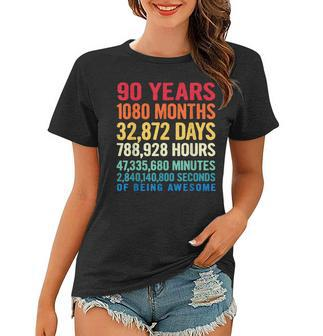 Vintage 90 Years Of Being Awesome Unique 90Th Birthday Gifts Women T-shirt - Seseable
