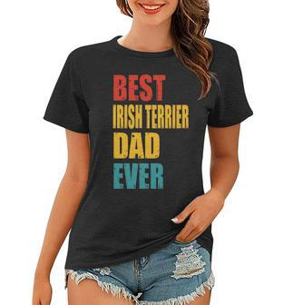 Vintage Best Irish Terrier Dad Ever Women T-shirt - Thegiftio UK