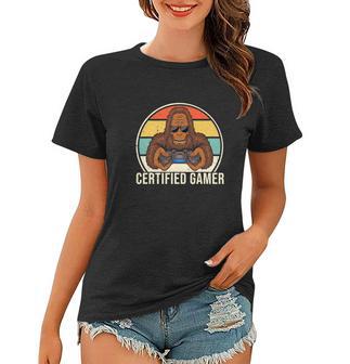 Vintage Certified Gamer Funny Retro Video Game Women T-shirt - Monsterry DE