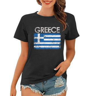 Vintage Greece Greek Flag Pride Gift Women T-shirt - Monsterry CA