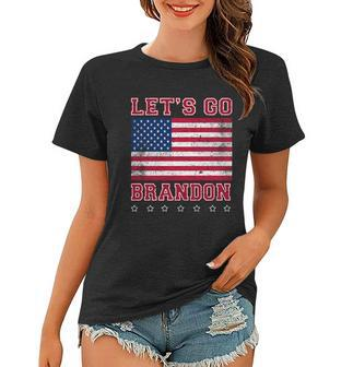 Vintage Lets Go Brandon American Flag Tshirt Women T-shirt - Monsterry AU