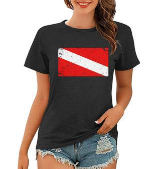 Vintage Scuba Diver Flag Women T-shirt - Thegiftio UK
