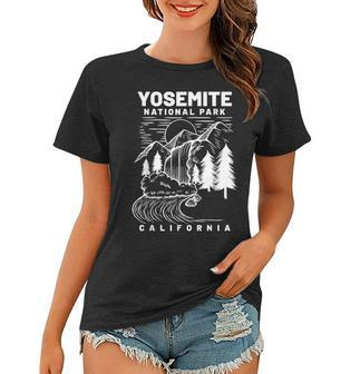 Vintage Yosemite National Park California Hiker Women T-shirt - Seseable