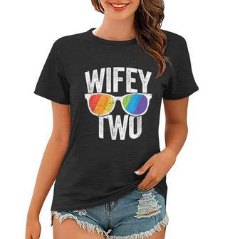 Wifey Two Lesbian Pride Lgbt Bride Couple Women T-shirt - Monsterry