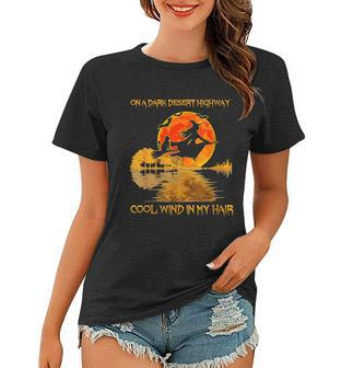 Women On A Dark Desert Highway Cool Wind In My Hair Cat Graphic Design Printed Casual Daily Basic Women T-shirt - Thegiftio UK