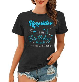 Womens Queen Was Born In November Happy Birthday Gifts For Womens Women T-shirt - Thegiftio UK
