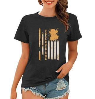 Yellowstonee Flag Tshirt Women T-shirt - Monsterry