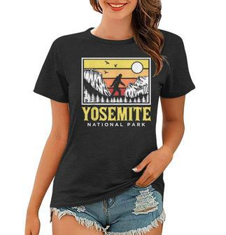 Yosemite National Park Us Bigfoot Sasquatch Yeti Funny Gift Women T-shirt - Seseable